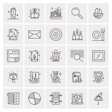 25 Evrensel İş Simgesi Vektörü Kümesi