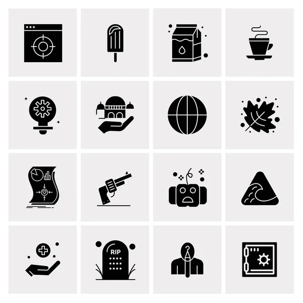 Set of 16 Universal Icons Business Vector — 스톡 벡터