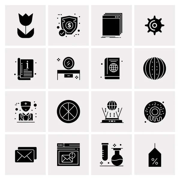 Set of 16 Universal Business Icons Vector — Stock Vector