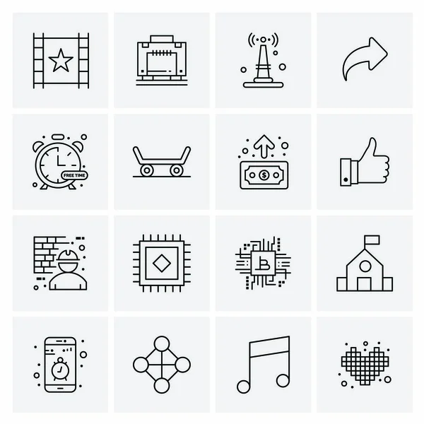 Conjunto de 16 iconos de negocio universales Vector — Archivo Imágenes Vectoriales