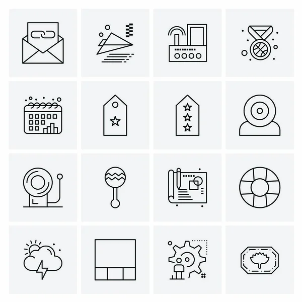 Conjunto de 16 iconos universales Vector de negocios — Vector de stock