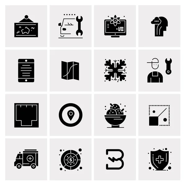 Set of 16 Universal Business Icons Vector — 스톡 벡터