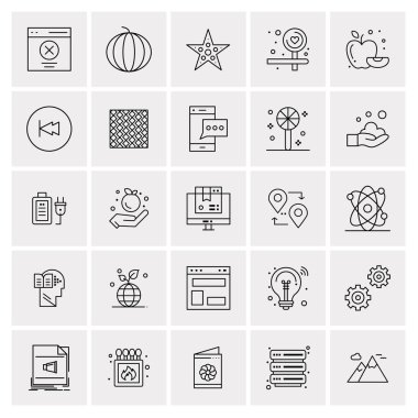 25 Evrensel İş Simgesi Vektörü Kümesi