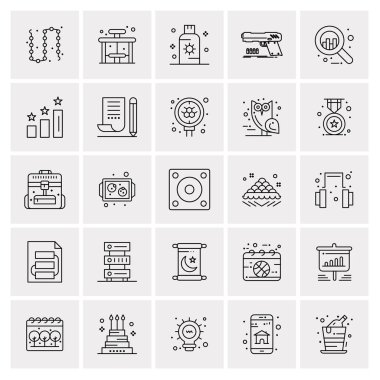 25 Evrensel İş Simgesi Vektörü Kümesi