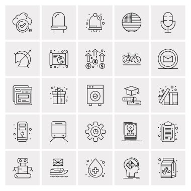 25 Evrensel İş Simgesi Vektörü Kümesi