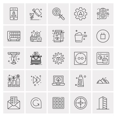 25 Evrensel İş Simgesi Vektörü Kümesi