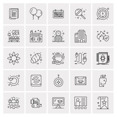 25 Evrensel İş Simgesi Vektörü Kümesi