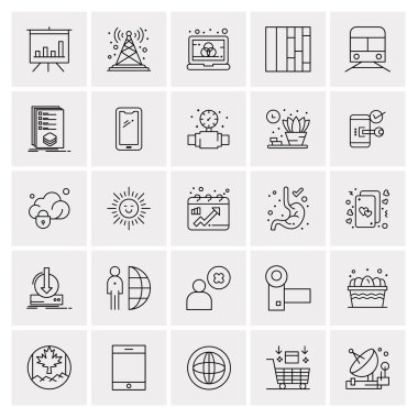 25 Evrensel İş Simgesi Vektörü Kümesi