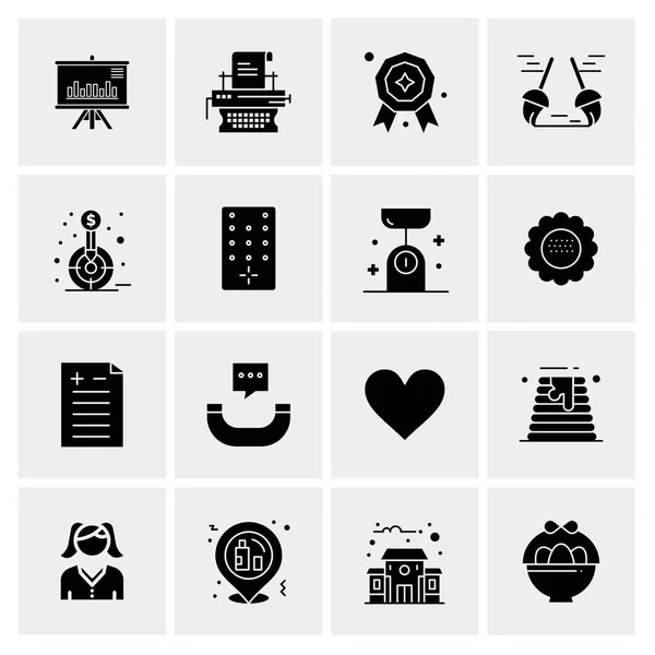 Conjunto de 16 iconos universales Vector de negocios — Vector de stock