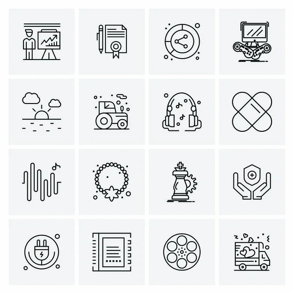 Conjunto de 16 iconos universales Vector de negocios — Vector de stock