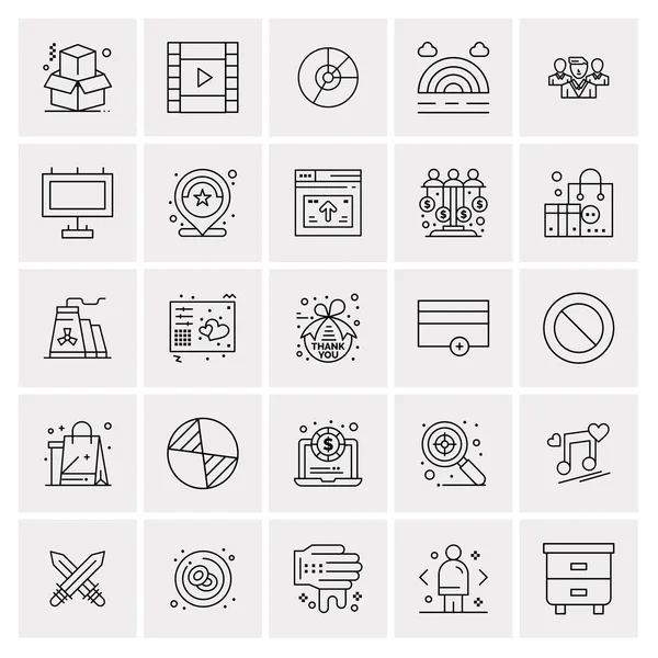 Набор из 25 векторов универсальных бизнес-иконок — стоковый вектор