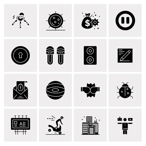 Set van 16 universele Pictogrammen Business Vector — Stockvector