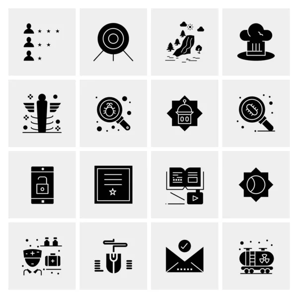 Conjunto de 16 iconos universales Vector de negocios — Vector de stock