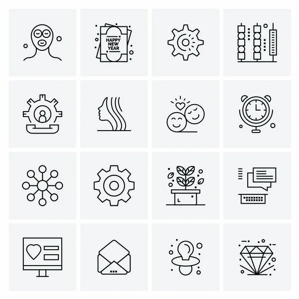 Conjunto de 16 iconos universales Vector de negocios — Vector de stock