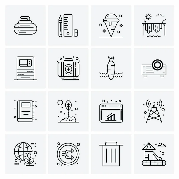 Conjunto de 16 iconos universales Vector de negocios — Archivo Imágenes Vectoriales