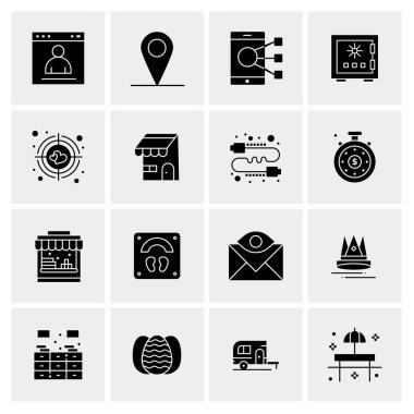 16 Evrensel İş Simgesi Vektörü