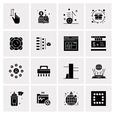 16 Evrensel İş Simgesi Vektörü