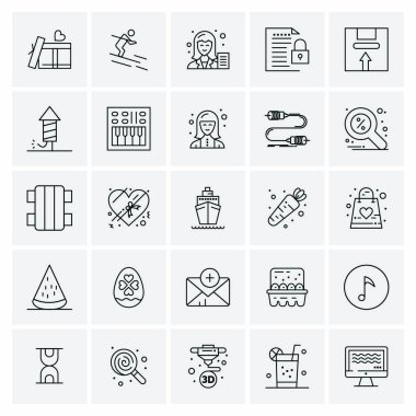 25 Evrensel İş Simgesi Vektörü Kümesi