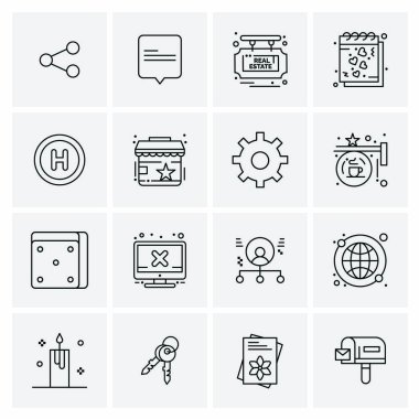 16 Evrensel İş Simgesi Vektörü