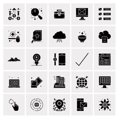 25 Evrensel İş Simgesi Vektörü Kümesi