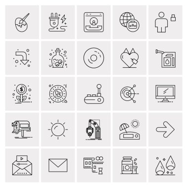 25 Evrensel İş Simgesi Vektörü Kümesi