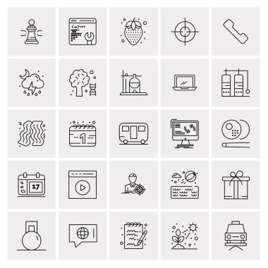 25 Evrensel İş Simgesi Vektörü Kümesi