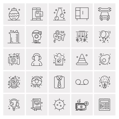 25 Evrensel İş Simgesi Vektörü Kümesi