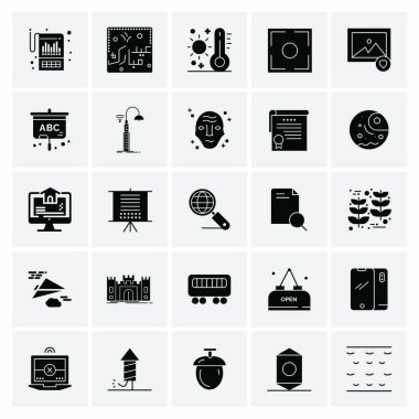 25 Evrensel İş Simgesi Vektörü Kümesi