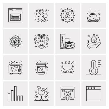 16 Evrensel İş Simgesi Vektörü