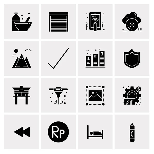 Set of 16 Universal Icons Business Vector — Stock Vector