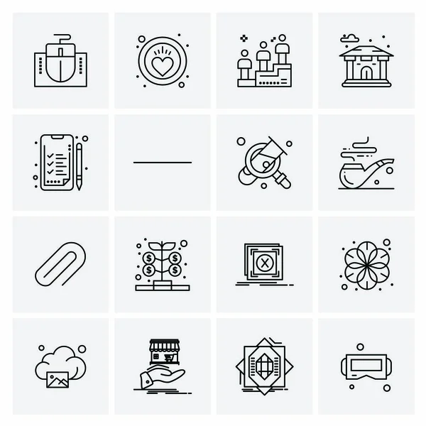 Conjunto de 16 iconos universales Vector de negocios — Vector de stock