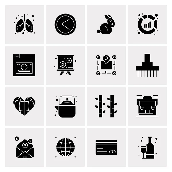 Set of 16 Universal Business Icons Vector — Stockový vektor