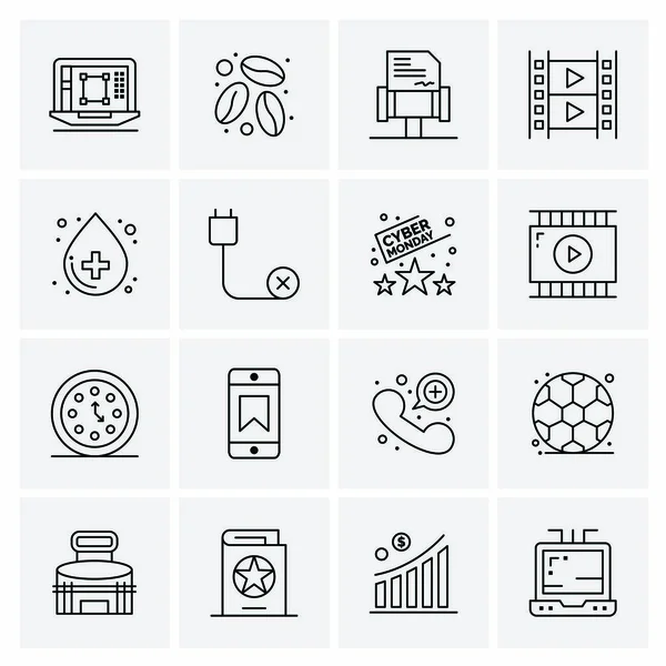 Conjunto de 16 iconos universales Vector de negocios — Archivo Imágenes Vectoriales