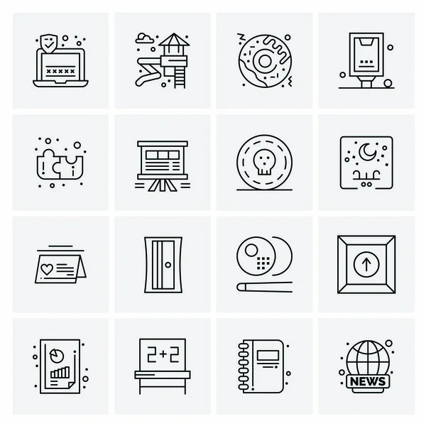 Σύνολο 16 Universal Icons Business Vector — Διανυσματικό Αρχείο