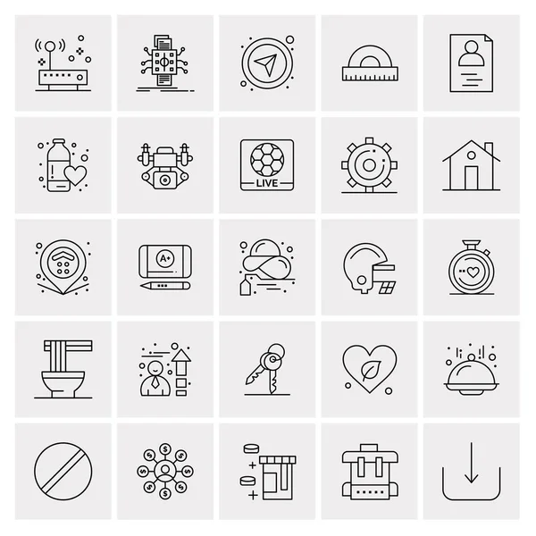 Set of 25 Universal Business Icons Vector — Stockový vektor