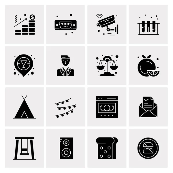 Set of 16 Universal Business Icons Vector — Stockový vektor