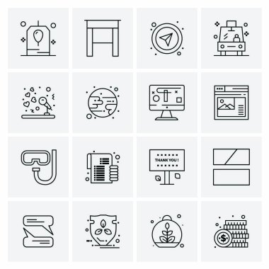 16 Evrensel İş Simgesi Vektörü