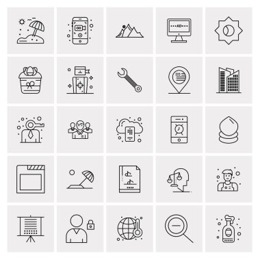 25 Evrensel İş Simgesi Vektörü Kümesi