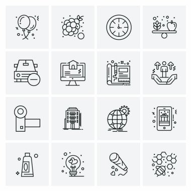 16 Evrensel İş Simgesi Vektörü