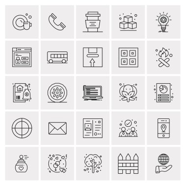 25 Evrensel İş Simgesi Vektörü Kümesi