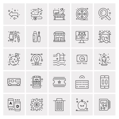 25 Evrensel İş Simgesi Vektörü Kümesi