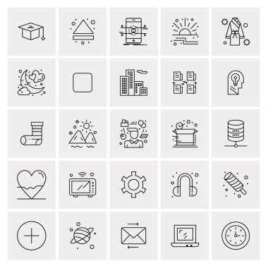 25 Evrensel İş Simgesi Vektörü Kümesi