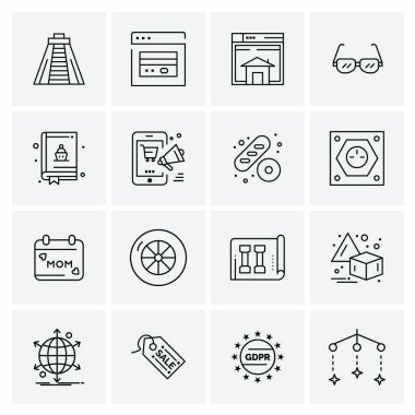 16 Evrensel Simge İş Vektörü