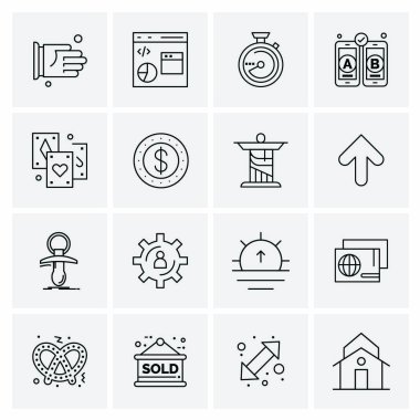 16 Evrensel İş Simgesi Vektörü