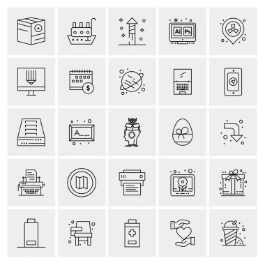 25 Evrensel İş Simgesi Vektörü Kümesi