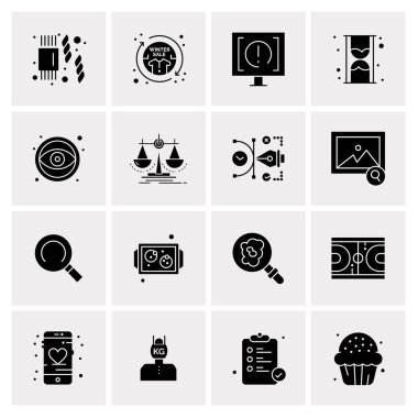 16 Evrensel İş Simgesi Vektörü