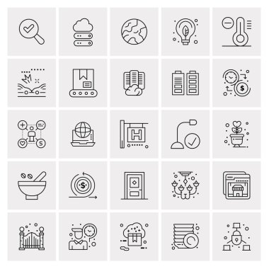 25 Evrensel İş Simgesi Vektörü Kümesi