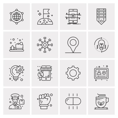 16 Evrensel İş Simgesi Vektörü