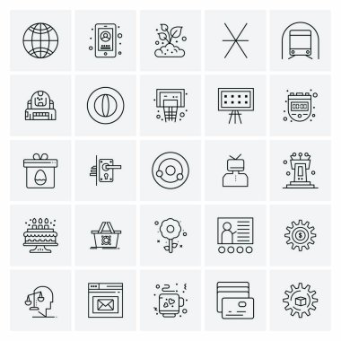 25 Evrensel İş Simgesi Vektörü Kümesi