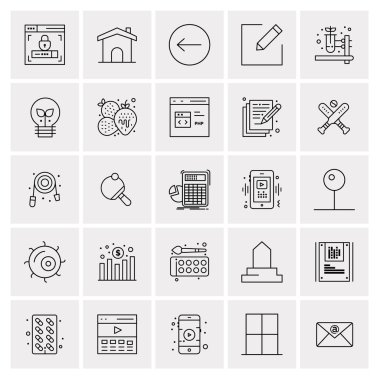 25 Evrensel İş Simgesi Vektörü Kümesi